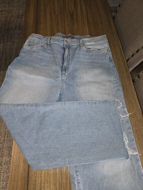 Joe's Jeans Light Blue Cropped Raw-Hem Ankle Jeans